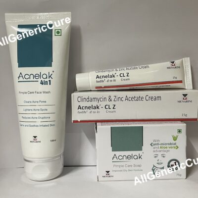 acnelak soap, cream clz, face wash combo