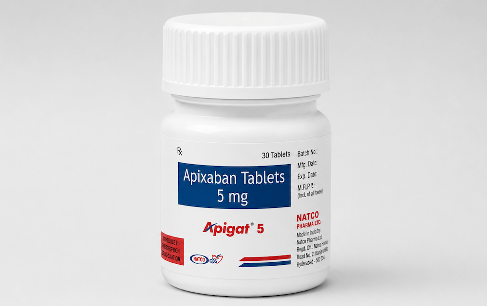 Apigat 5 mg tablet Apixaban 5 mg Tablet